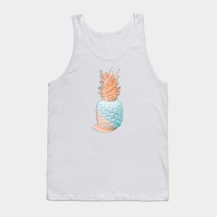 Pineapple Cute Painted Pineapple, Teal & Peach color, dipped in peach and teal graphic design, available on many products Tank Top